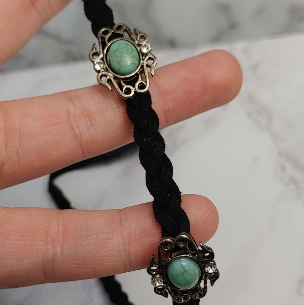 Braided Turquoise Headband - Picture 3 of 4